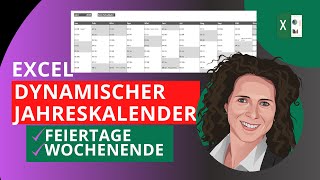 Excel Kalender 2024  mit Wochenende und Feiertage ewiger Jahreskalender [upl. by Deyes934]