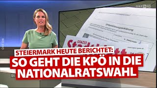 Steiermark heute KPÖ geht zuversichtlich in die Nationalratswahl [upl. by Noned]