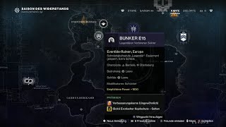 Destiny 2021 Bunker E15 Legende quot1830quot  Verlorener Sektor  Titan  Platin HDPS5 [upl. by Urd]