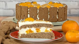 Spekulatius Mandarinen Torte  ohne Zucker ohne Butter  Adventstorte  leichtes Rezept so lecker [upl. by Jock]