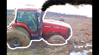 Stuck Case tractor getting stucker stupid driver Trattore tractor video [upl. by Ernaline998]