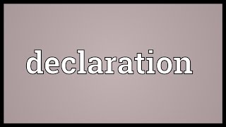 Declaration Meaning [upl. by Cullin403]