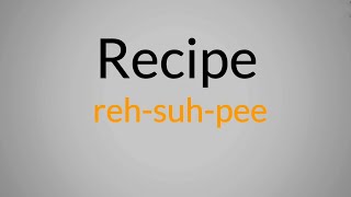 How to pronounce recipe  Recipe pronunciation  Recipe meaning in Tamil  MrEnglish [upl. by Eelaroc]