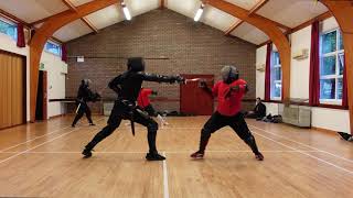 Sidesword sparring  Michael AHF instructor vs Jordan AOS Instructor [upl. by Anaitsirk902]