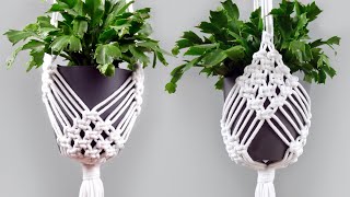 DIY Macrame Plant Hanger Easy NEW Diamond Design [upl. by Bright]