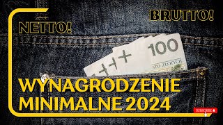 Wynagrodzenie minimalne 2024  stawki netto [upl. by Eerpud]