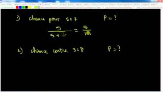 Secondaire 4 CST Révision des techniques probabilité chances pour et chances contre [upl. by Laufer]
