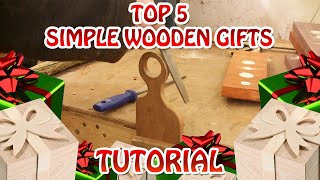 My Top 5 Simple Wooden Gifts  Tutorial [upl. by Leahey]