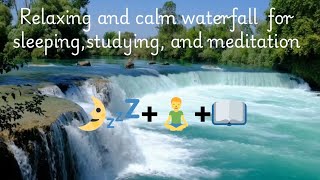 Relaxing waterfall sound for stress sleeping 💤🌛and 📖📓studying [upl. by Anaitsirhc]