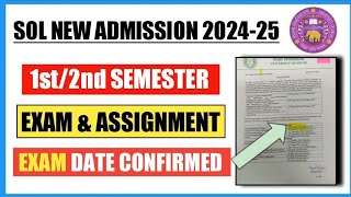 Du Academic Calendar Released 2024 II Sol Exam amp Assessment date Confirm II SOL I REGULAR I NCEWB [upl. by Ileana729]