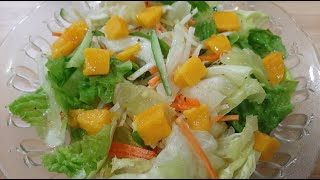 LETTUCE SALAD WITH MANGO RECIPE  HEALTHY GREEN SALAD RECIPE  BEST LETTUCE SALAD RECIPE [upl. by Nilats313]