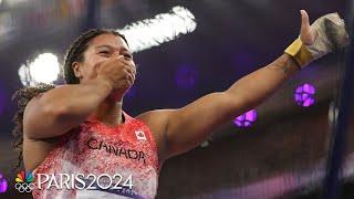 Canadas Rogers USs Echikunwoke top medal podium in women’s hammer  Paris Olympics  NBC Sports [upl. by Duffy]