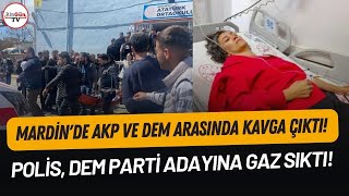 Mardinde sandık başında AKPDEM kavgası Polis DEMin adayını hastanelik etti [upl. by Trebleht]