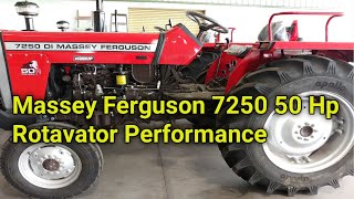 Massey Ferguson 7250 50 Hp Rotavator Performance [upl. by Tam]