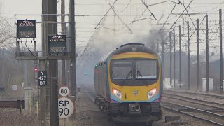 Double TransPennine Express Class 185 leaves Thirsk 16124 [upl. by Onitselec]