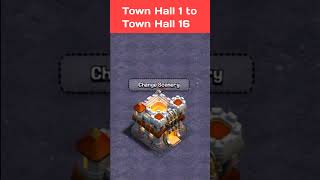 Town Hall 1 to 16 Max 💥🔥🥷🏻coc coc townhall like reels trending comment [upl. by Nick]