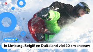 Sneeuw Limburgse scholen dicht en ook problemen in buitenland [upl. by Theda]