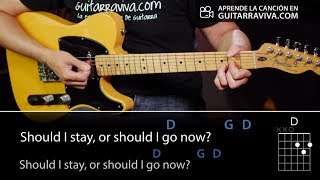 Should I Stay Or Should I Go The Clash  Guitar Backing Track wvocals [upl. by Natividad]