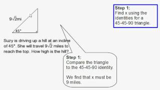 How to Solve a 454590 Right Triangle Word Problem [upl. by Tdnaltroc]