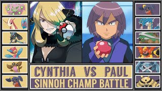 Sinnoh Champ Battle CYNTHIA vs PAUL [upl. by Aihcsrop87]