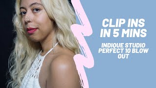 5 Minutes Indique Studio Perfect 10 Blow Out Clip Ins [upl. by Reinaldos]