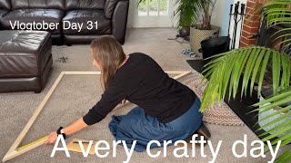 Very Crafty Day  Vlogtober Day 31  dyeing yarn building a loom and spinning wool [upl. by Heinrick]