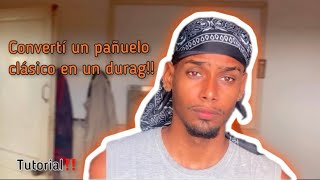 Cómo convertir un pañuelo normal en un DURAG‼️ Tutorial muy fácil [upl. by Nanerb]