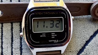 Collectible Watch ELEKTRONIKA 5 quartz digital with backlight made in USSRELECTRONICA Five LCD uhr [upl. by Rebane]