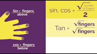 Exact Trig Values  Hand Trick  Trigonometry  Maths [upl. by Ynej]