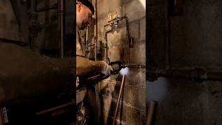 Finishing the Job Sealing a Leaking Boiler Line with ProPress Fittings Plumbing Hack asmr shorts [upl. by Ahsuas]