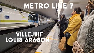 RATP Paris Metro Line 7  VilleJuif Louis Aregon Metro Station  Île de France Mobilités [upl. by Chrotoem901]