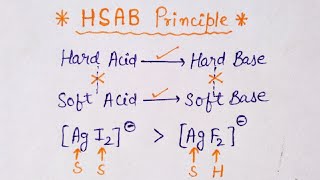 HSAB Principle  Acid Base Chemistry  Pearson Theory [upl. by Gnahc]