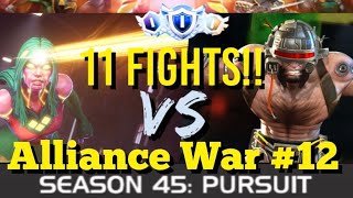 MCOC  Alliance War  Season 45  War 12  11 FIGHTS  Viv Vision Vs Weapon X Node 1 [upl. by Nnylirak]