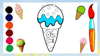 How To Draw Sweet Ice Cream🍦💖  Drawing Colouring and Painting For Kids amp Toddler  Simple Drawing [upl. by Aynad211]