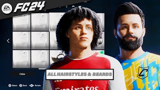 FC24 All Hairstyles amp Facial Hair  EA Sports FC 24 [upl. by Cl242]