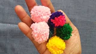 How to make fork pom pom DIY POM POM Pom Pom kaise banaye Decoration items making [upl. by Dorie]