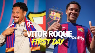 💥 VITOR ROQUE HIS FIRST DAY AT FC BARCELONA 💥 [upl. by Kaden]