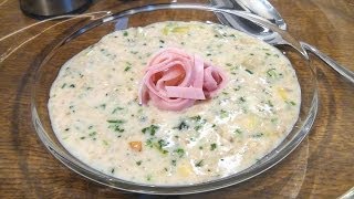 Haferflockensuppe mit Schinken und Kräuter  Rezept Video [upl. by Gylys]