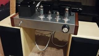 Douk Audio 6J1 6P1 6Z4 vacuum Tube amplifier DIY Kit  First Time Power On [upl. by Nagn87]