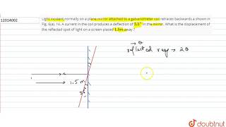 Light incident normally on a plane mirror attached to a galvanometer coil retraces backwards a s [upl. by Harri]