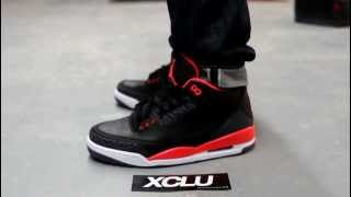 Air Jordan Retro 3 quotCrimsonquot On Feet Edition  Exclucity [upl. by Aciraj649]