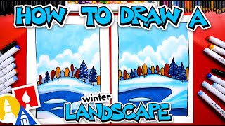 How To Draw A Winter Landscape  version 2 [upl. by Eram]