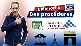 CALENDRIER Démarche Campus France visa étude 2022 2023 Walid PH [upl. by Trovillion]