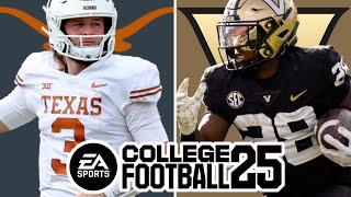 Texas at Vanderbilt  Week 9 Simulation EA College Football 25 [upl. by Hope]