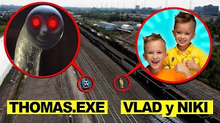 Mi dron captura THOMAS EL TRENEXE con VLAD Y NIKI en UNA ESTACIÓN DE TREN ABANDONADA [upl. by Westphal]