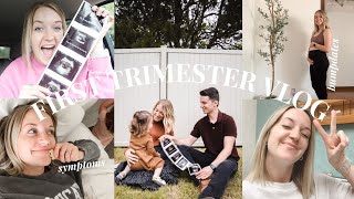 FIRST TRIMESTER VLOG  symptoms first appointments amp early pregnancy anxiety [upl. by Nirb]