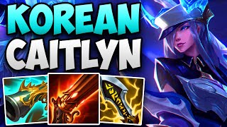 INCREDIBLE CAITLYN GAMEPLAY BY A KOREAN CHALLENGER ADC  CHALLENGER CAITLYN ADC  Patch 1422 S14 [upl. by Amekahs]