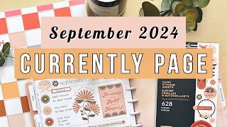 September 2024 Currently Page Plan With Me  Classic Happy Planner  New Desert Rose Sticker Book [upl. by Noitsirhc274]