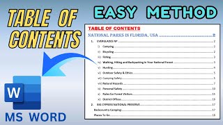 Proper Way To Add Table Of Contents In Microsoft Word [upl. by Ahsotan345]