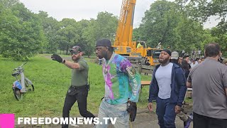 Prominent drill rappers Sheff G and Sleepy Hollow at Trumps Bronx Rally [upl. by Carry]